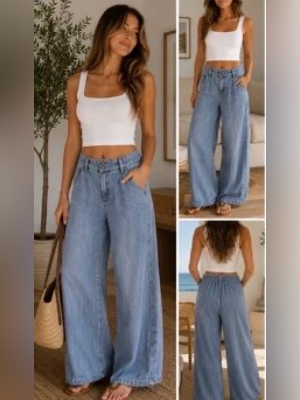YFB Young Fabulous & Broke Wide Leg Tencel Modal Jeans Size S